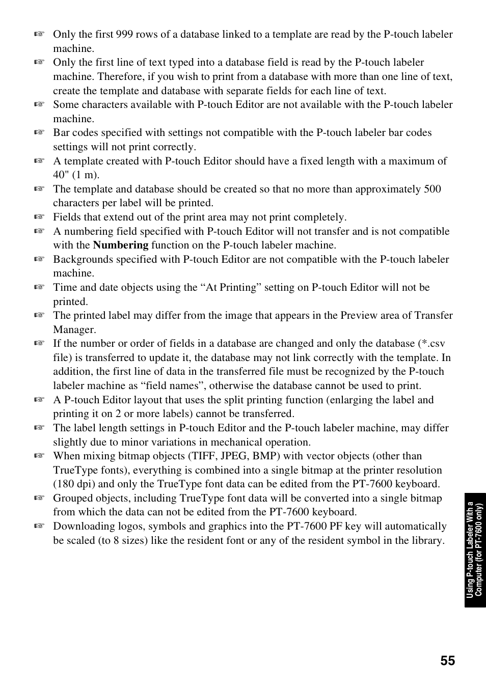 Brother PT-7500 User Manual | Page 70 / 103