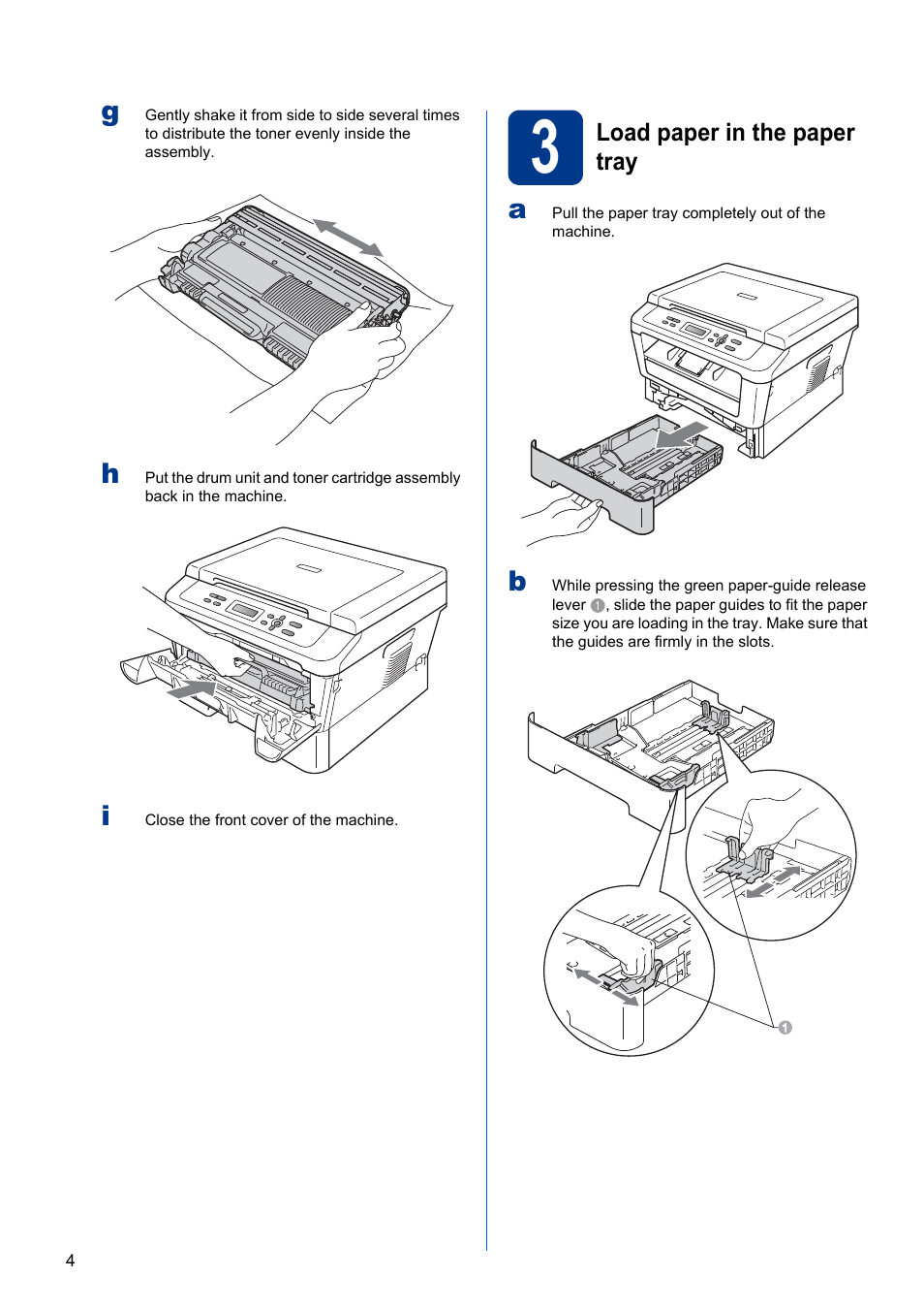 3 load paper in the paper tray | Brother HL-2280DW User Manual | Page 4 / 35