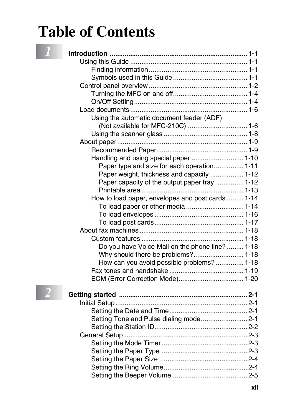 Brother MFC-420CN User Manual | Page 14 / 200