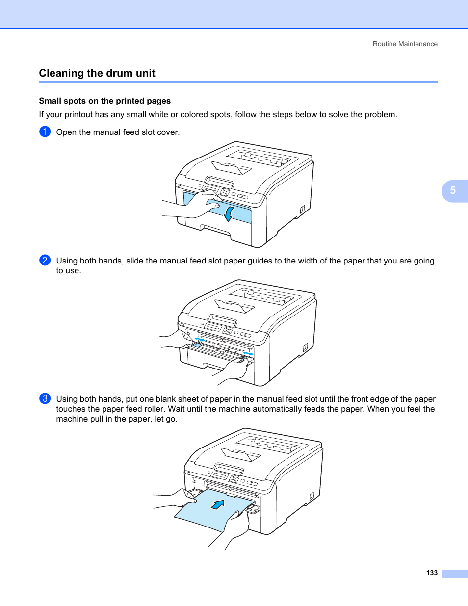 Cleaning the drum unit, 5cleaning the drum unit | Brother HL-3075CW User Manual | Page 138 / 194
