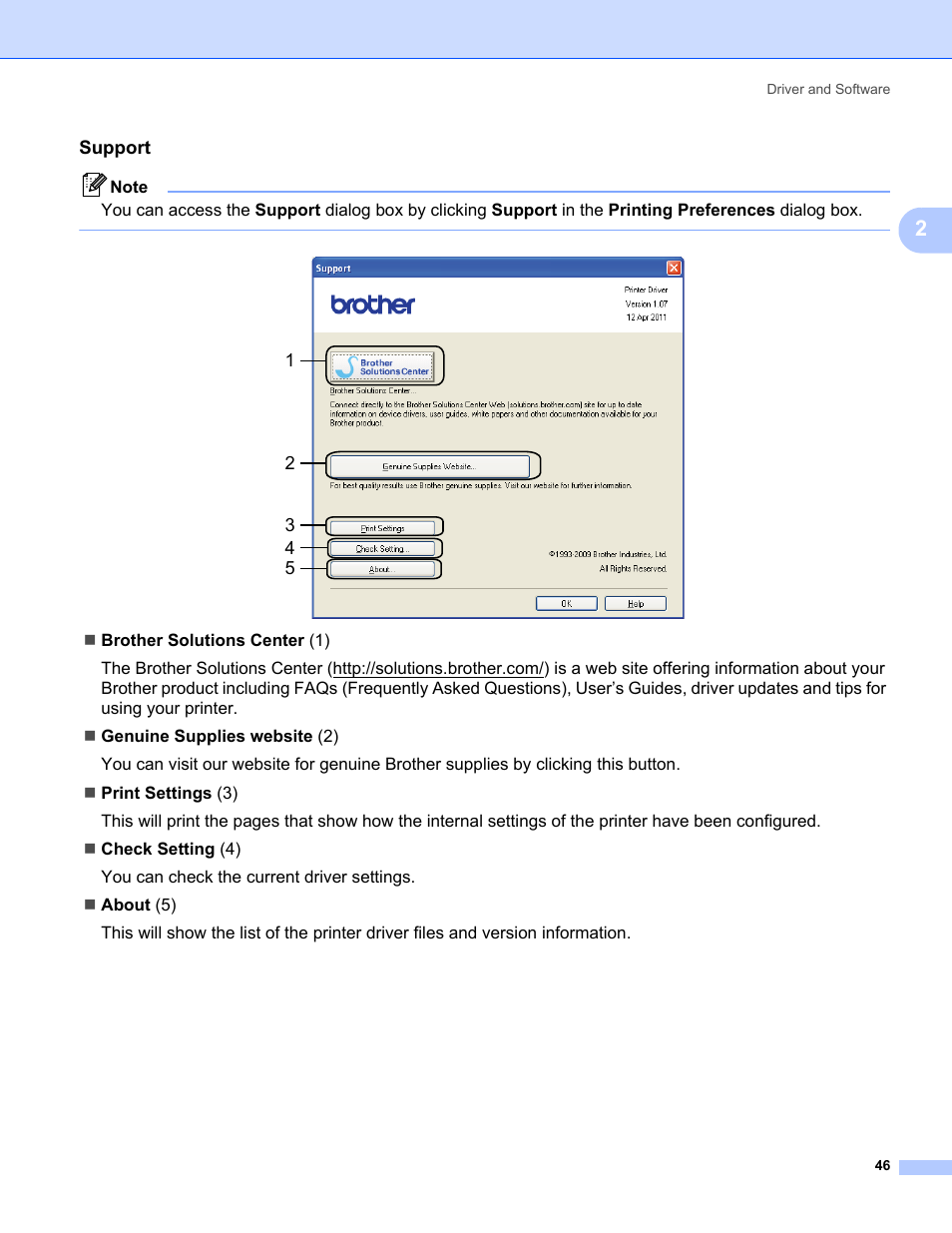 Support | Brother HL-3075CW User Manual | Page 51 / 194