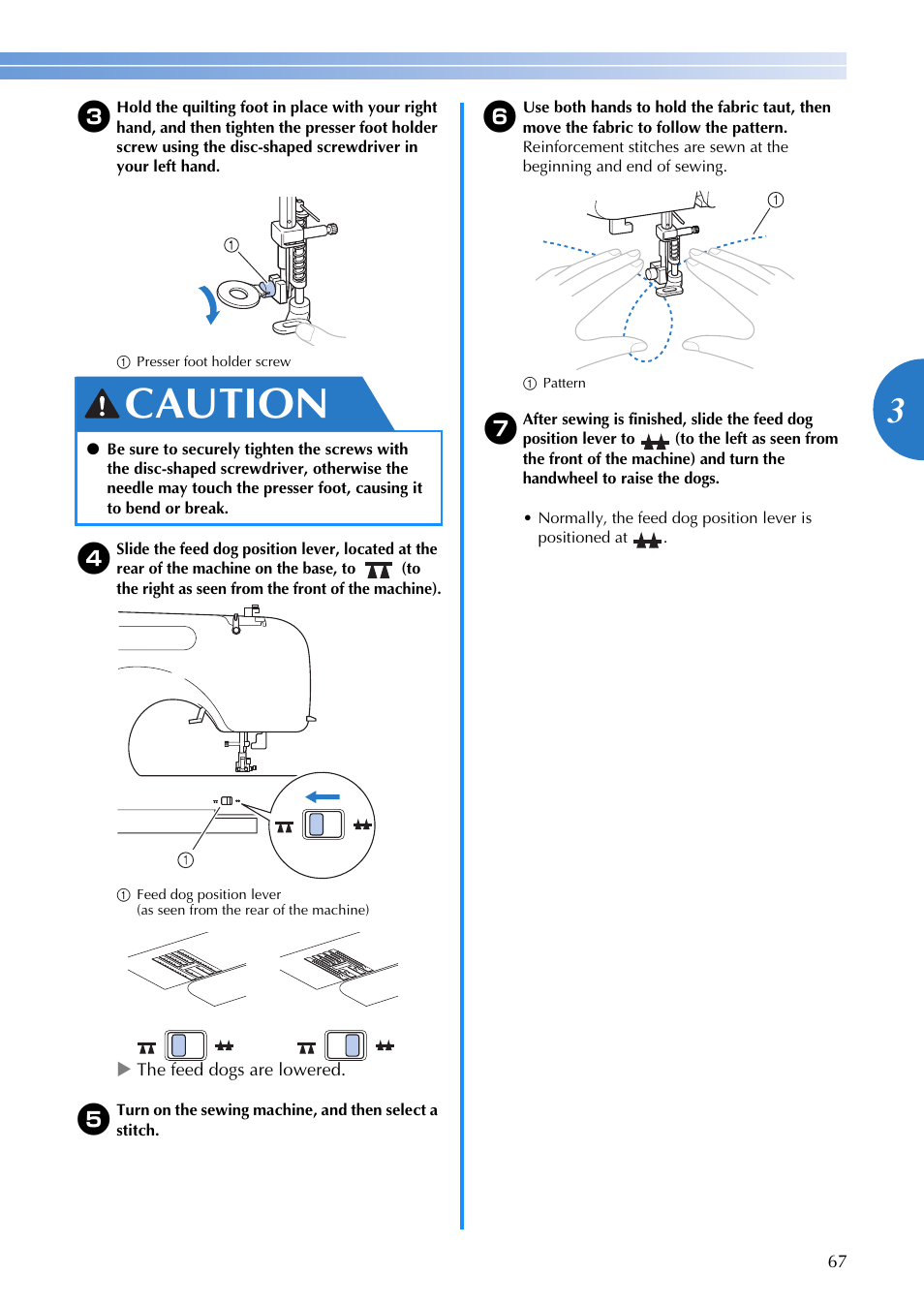 Caution | Brother DZ2750 User Manual | Page 69 / 116
