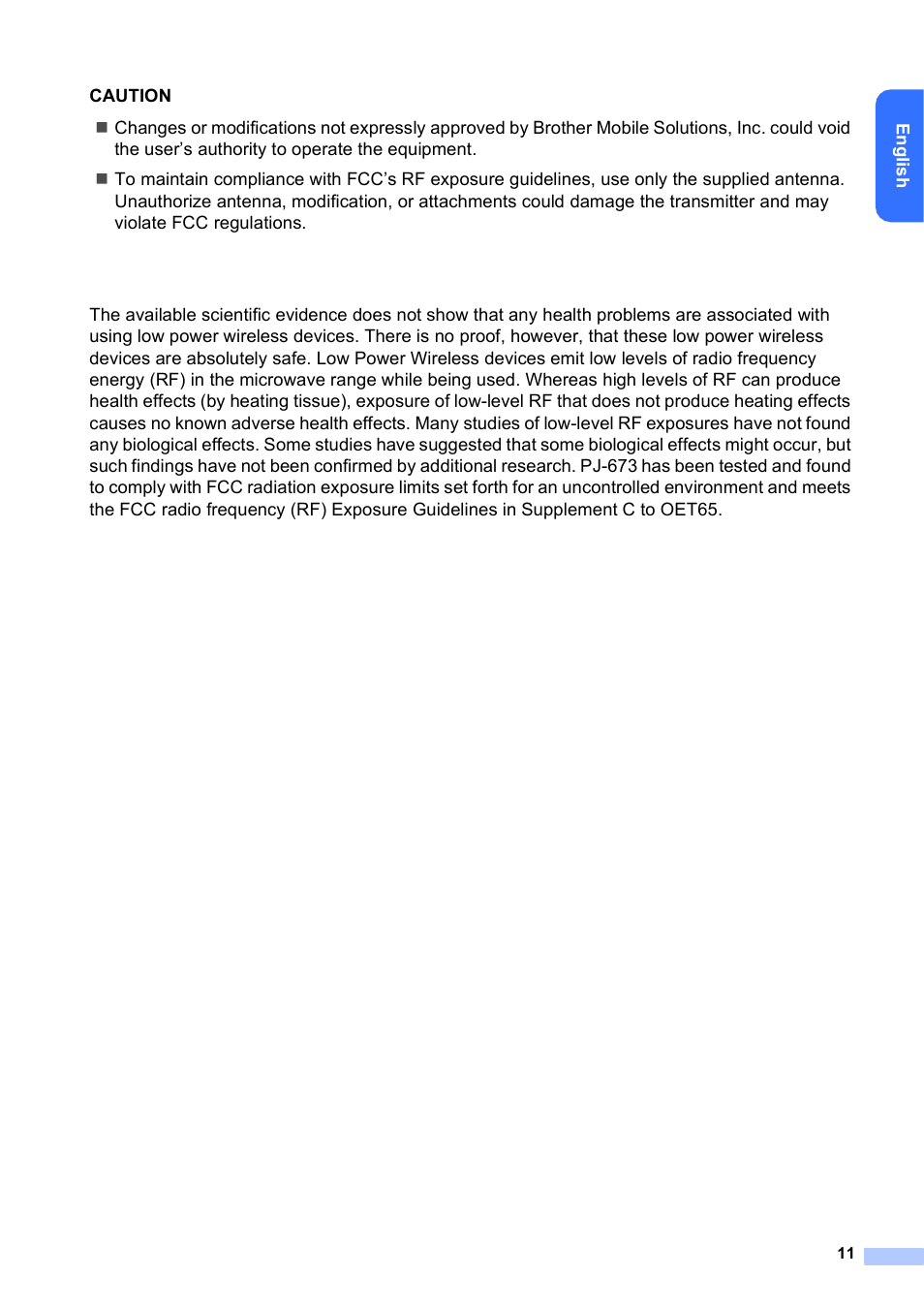 Brother PocketJet PJ-673 w WLAN User Manual | Page 12 / 14