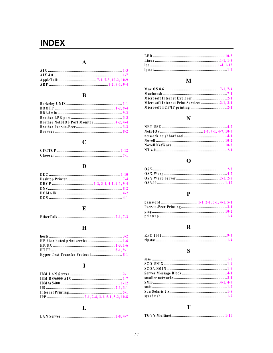 Index | Brother HL-4000CN User Manual | Page 77 / 78