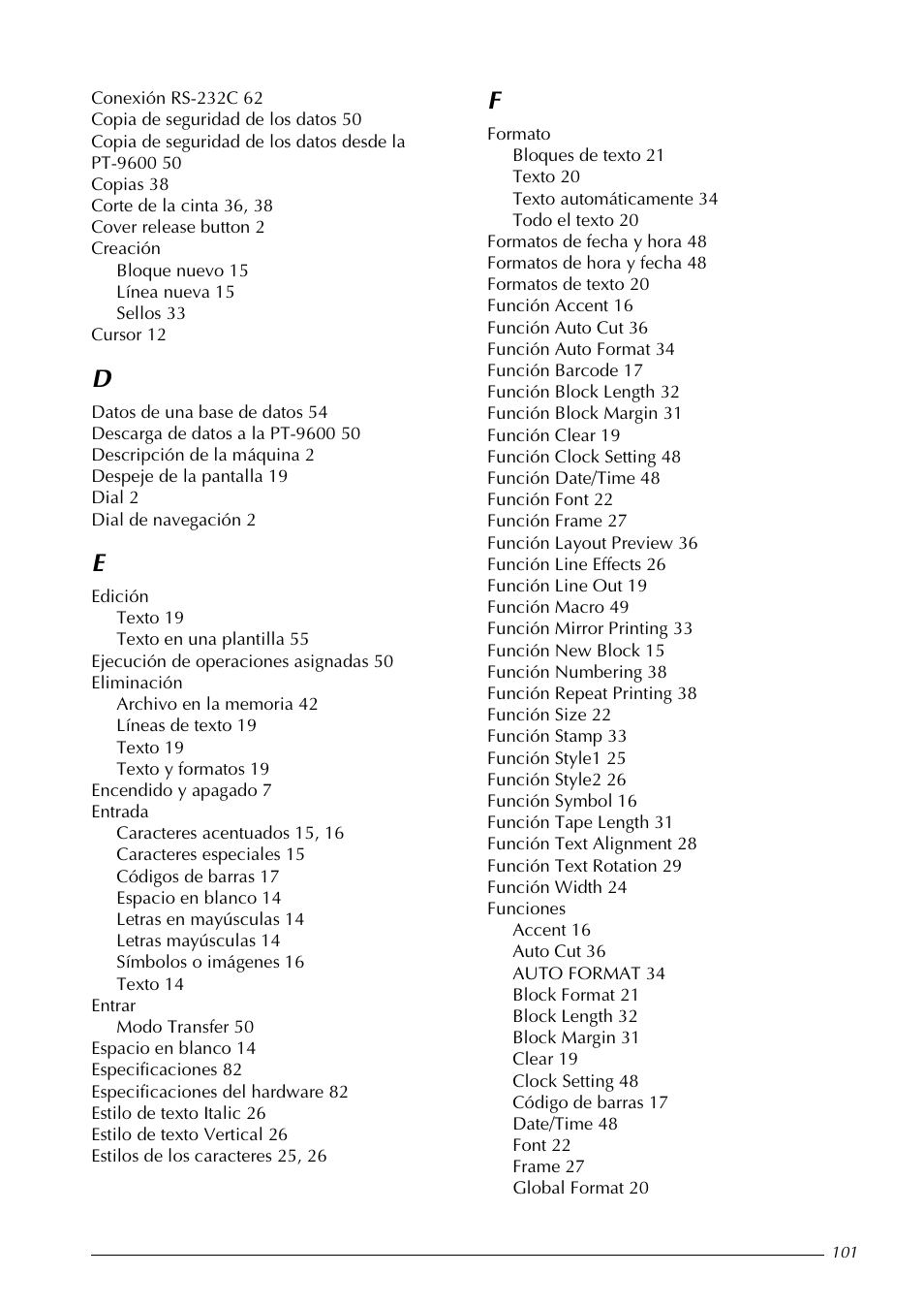 Brother PT-9600 User Manual | Page 231 / 235