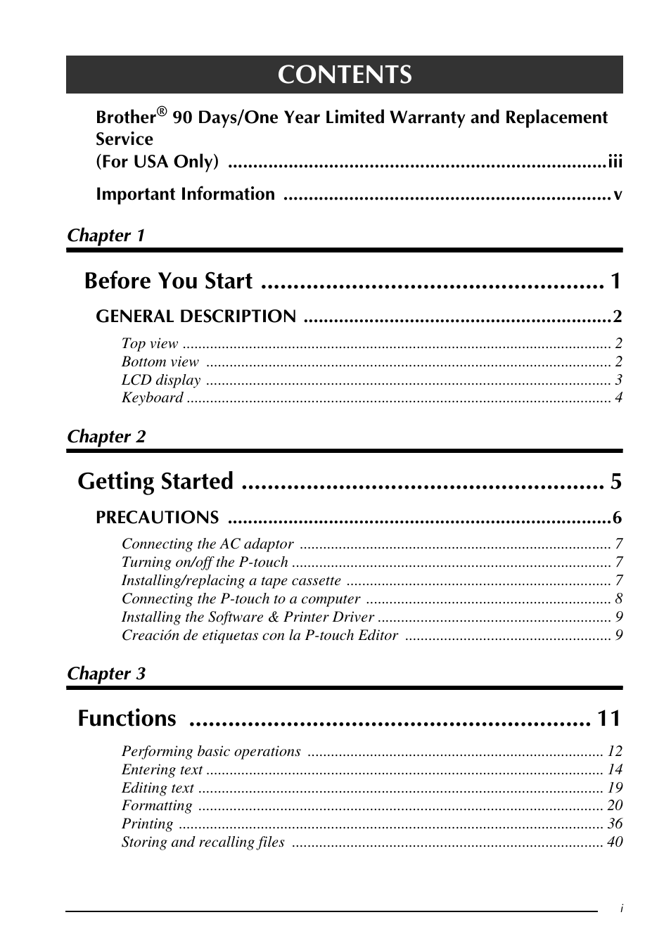 Brother PT-9600 User Manual | Page 9 / 235