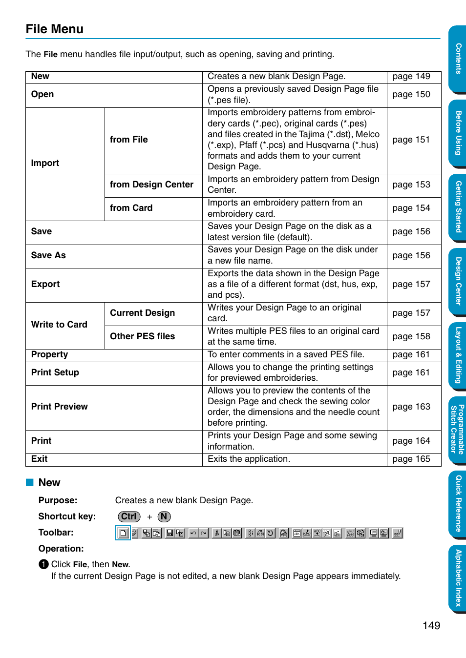 File menu | Brother PE-DESIGN Ver.5 User Manual | Page 157 / 274
