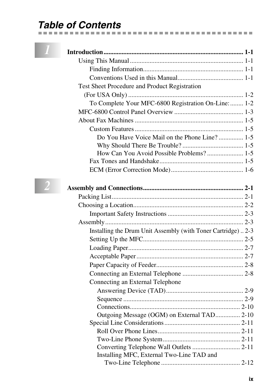 Brother MFC-6800 User Manual | Page 11 / 222