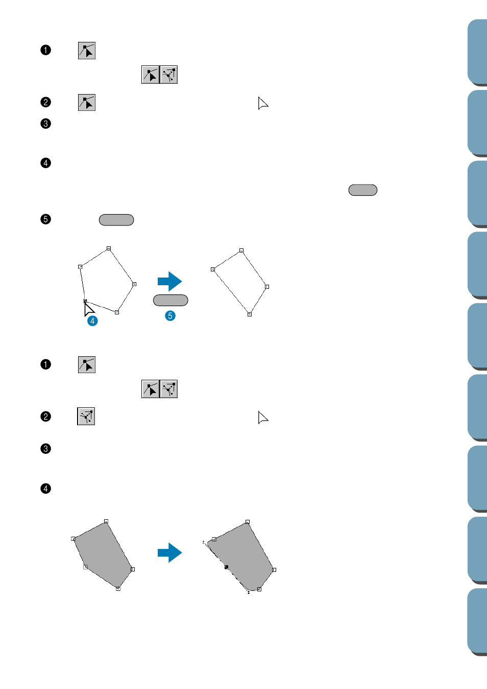 Deleting points, Realigning, Deleting points 1 | Realigning 1 | Brother PE-DESIGN Ver.432 User Manual | Page 109 / 200