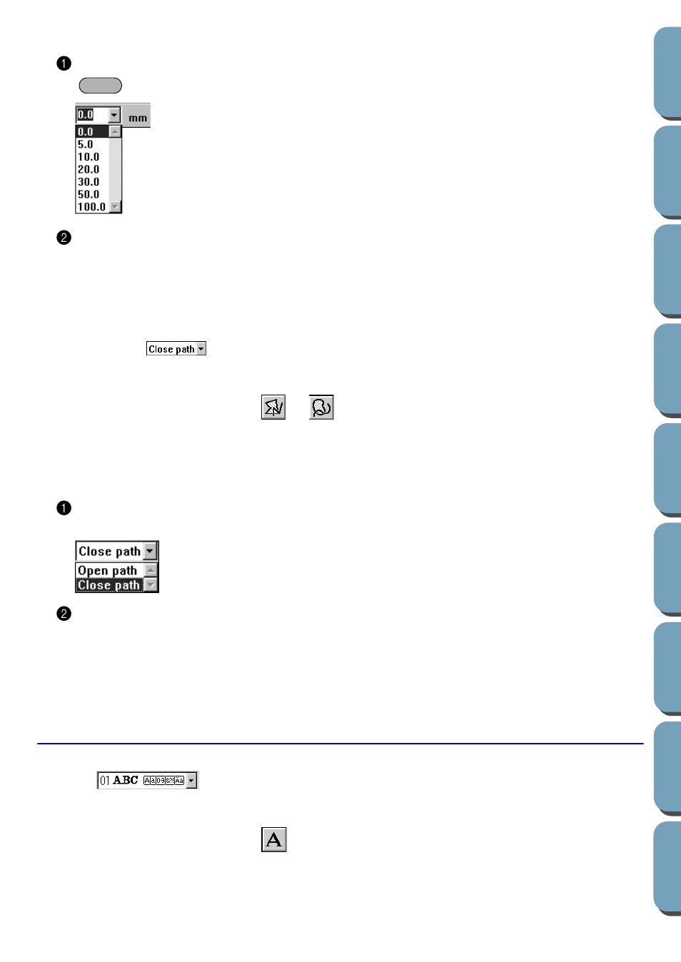 Path shape, Setting text attributes, Font | Brother PE-DESIGN Ver.432 User Manual | Page 121 / 200