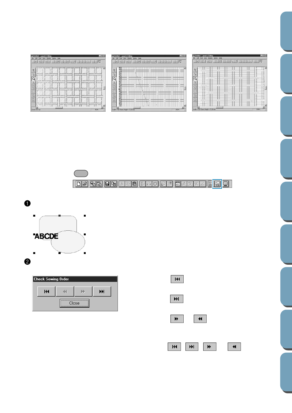 Check sewing order | Brother PE-DESIGN Ver.432 User Manual | Page 157 / 200