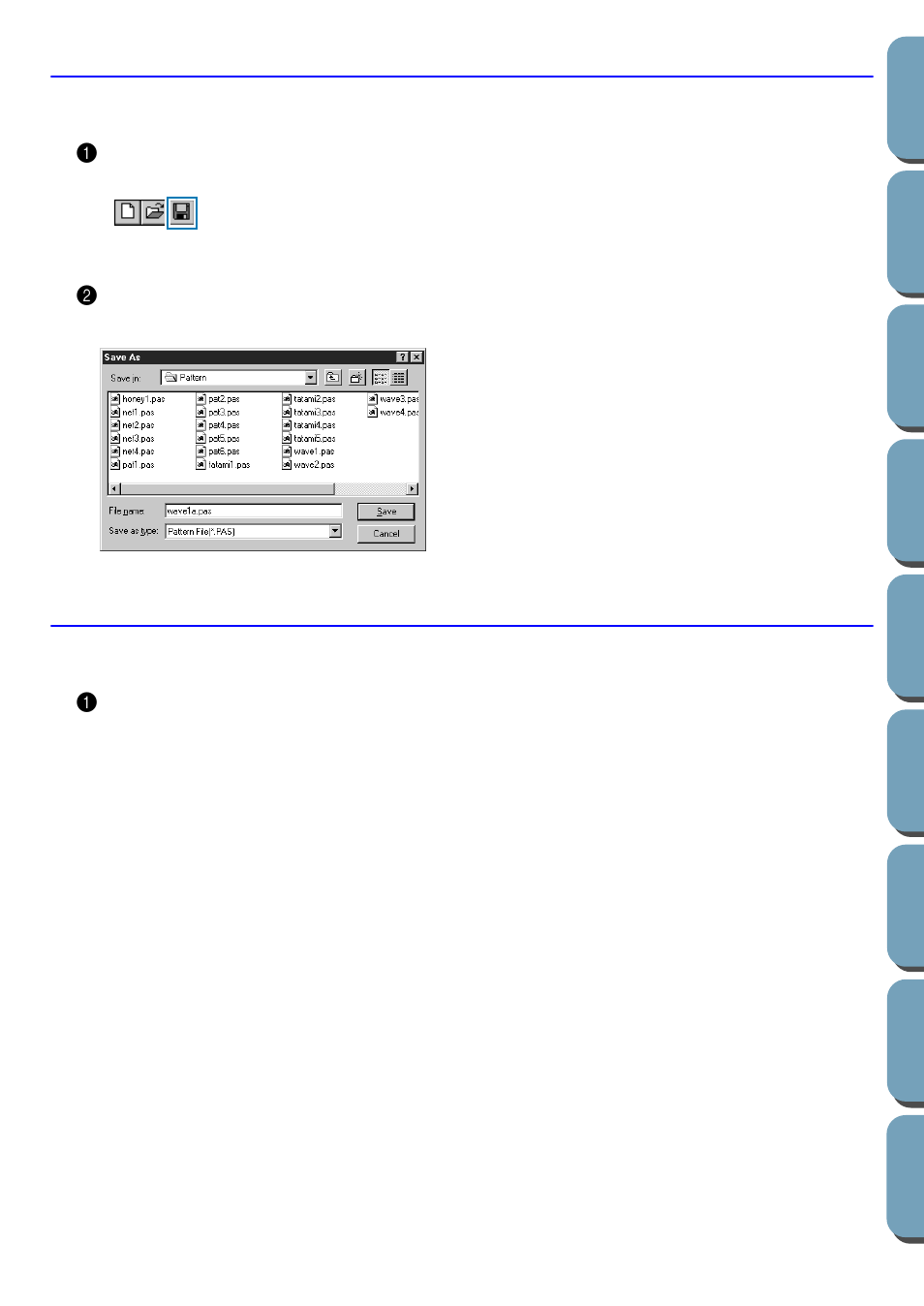 Step 4 saving the edited programmed stitch, Step 5 quitting programmable stitch creator, Saving the edited programmed stitch | Quitting programmable stitch creator, Step 4, Step 5 | Brother PE-DESIGN Ver.432 User Manual | Page 58 / 200
