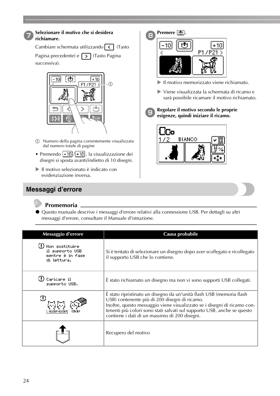 Messaggi d’errore | Brother DZ820E User Manual | Page 26 / 40