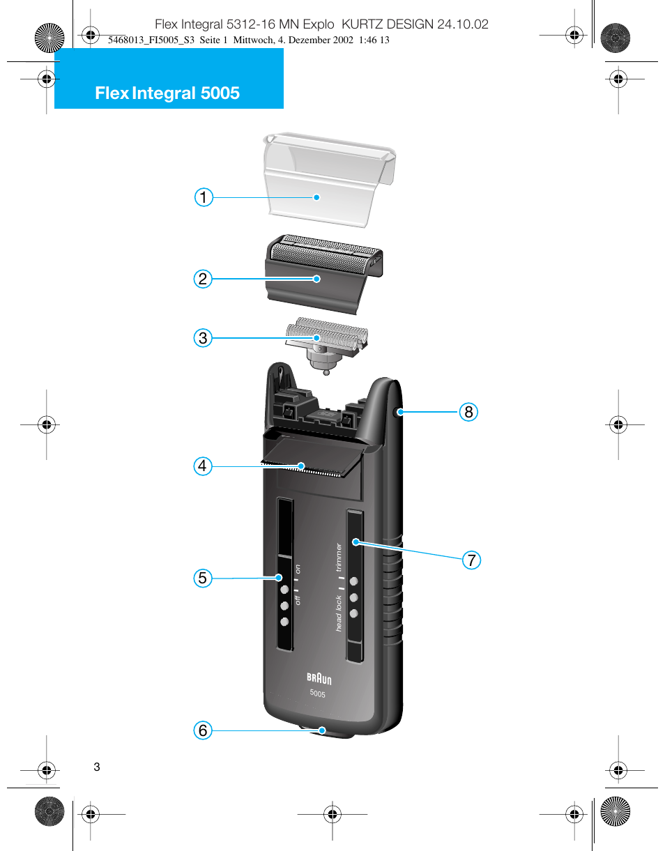 Flex integral 5005 | Braun 5005 Flex Integral User Manual | Page 3 / 54