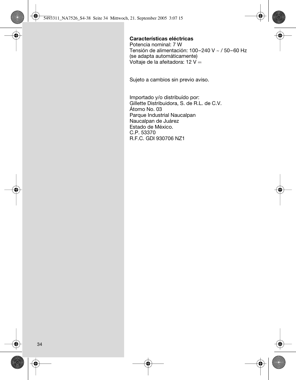 Braun 7526 SyncroPro System User Manual | Page 34 / 35