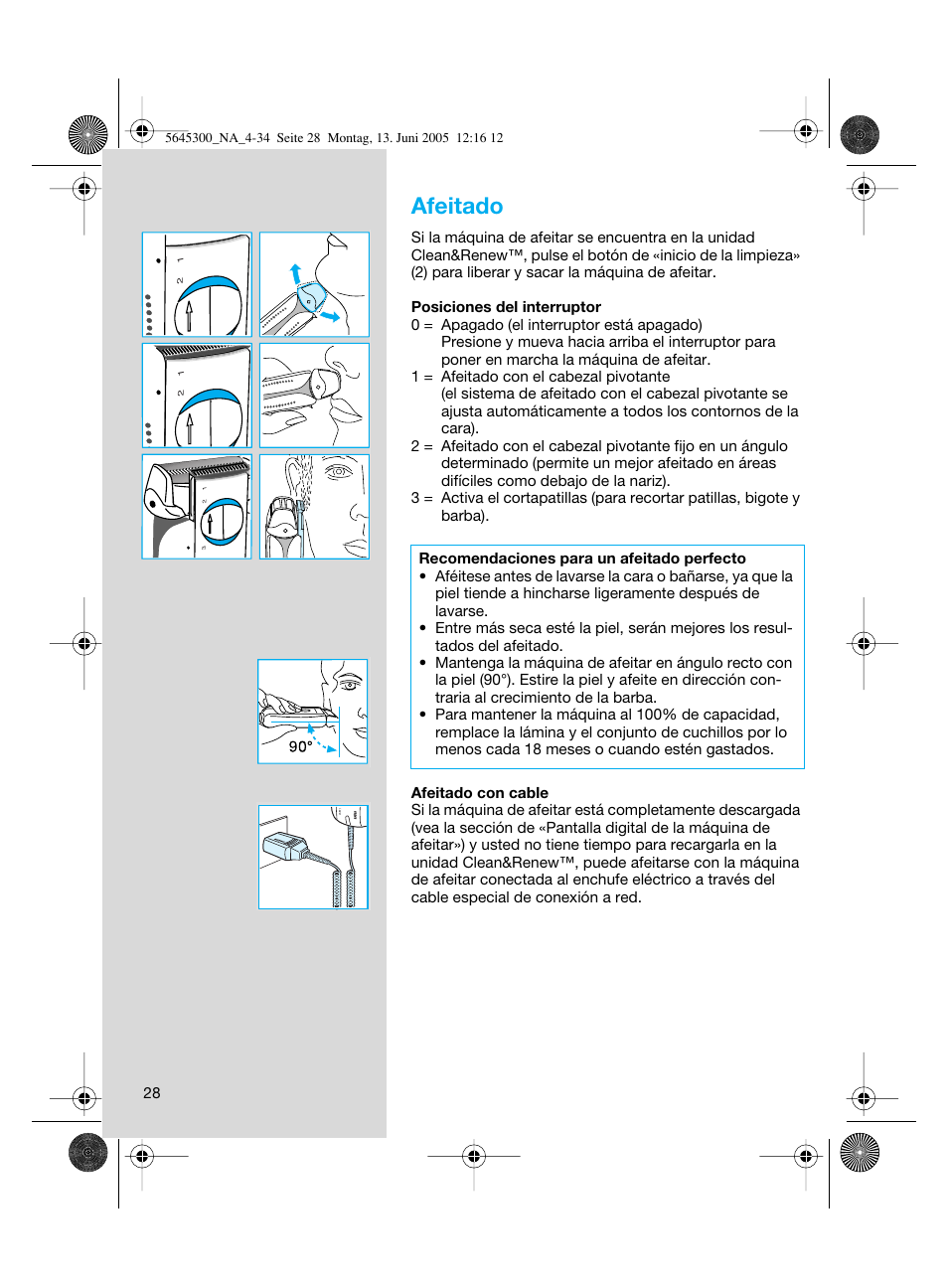 Afeitado | Braun 8781 Activator User Manual | Page 28 / 32