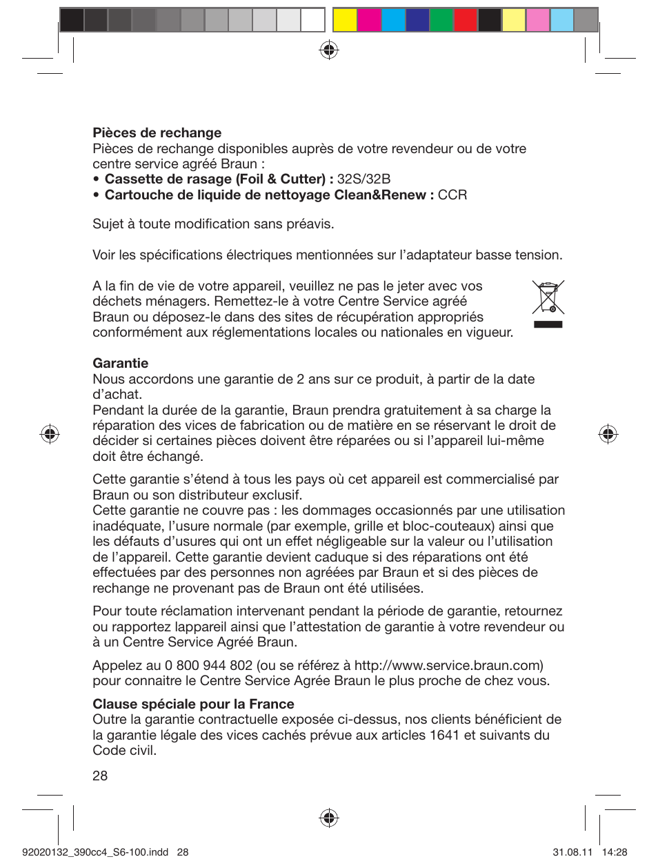 Braun 370cc-4 Series 3 User Manual | Page 28 / 98