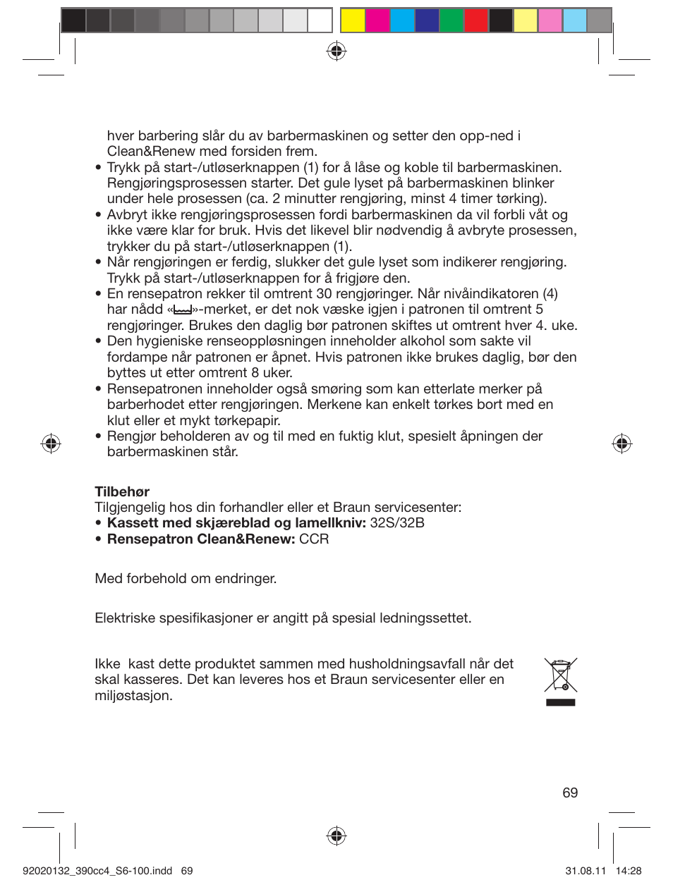 Braun 370cc-4 Series 3 User Manual | Page 69 / 98