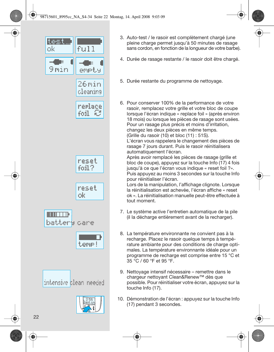 Braun 8995 Series 5 User Manual | Page 22 / 34