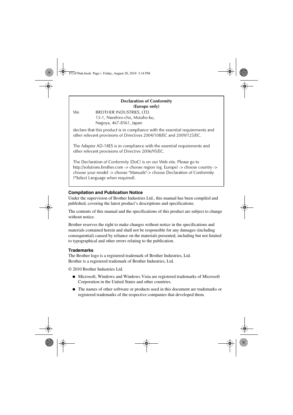 Brother PT-2470 User Manual | Page 2 / 66