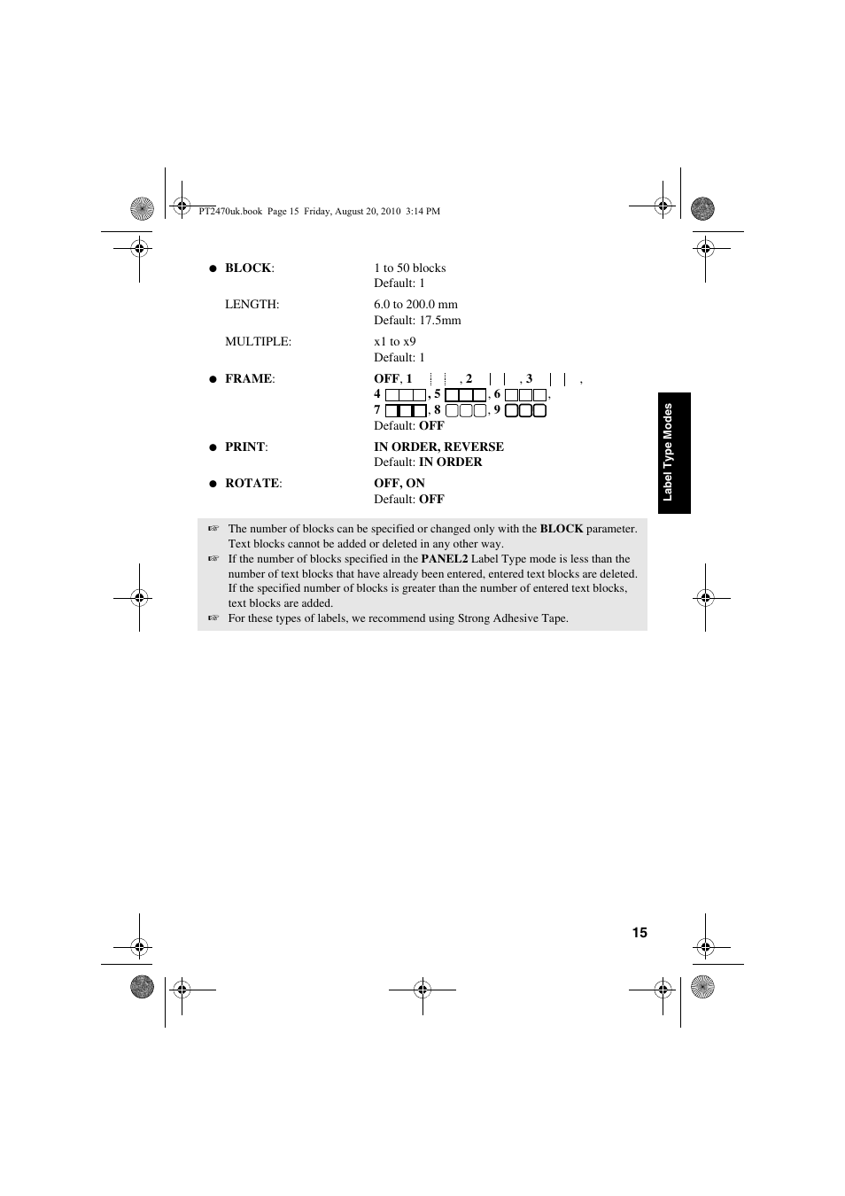 Brother PT-2470 User Manual | Page 25 / 66