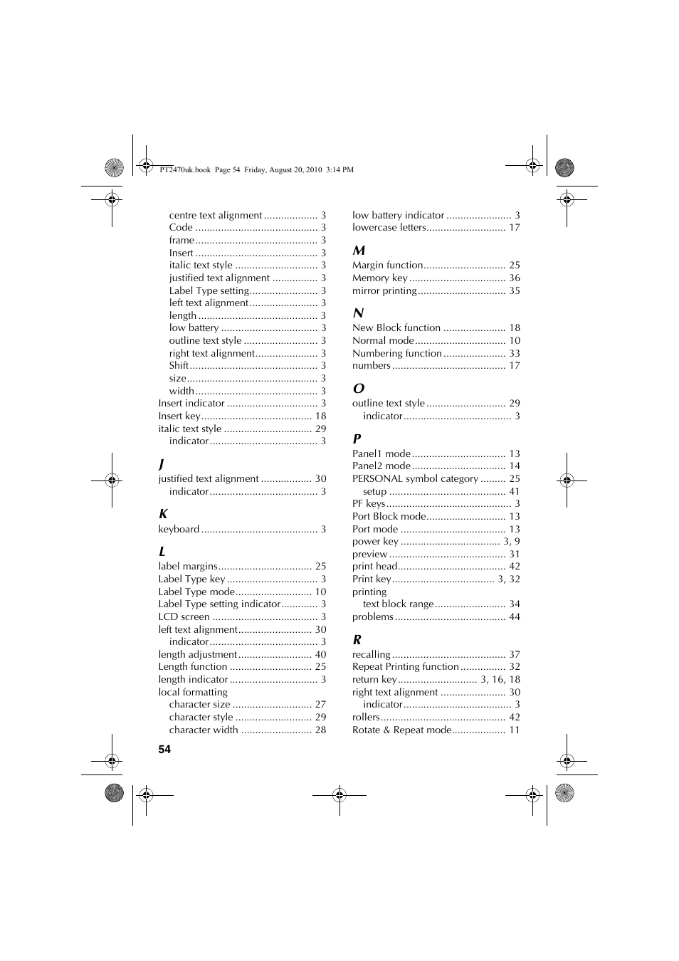 Brother PT-2470 User Manual | Page 64 / 66