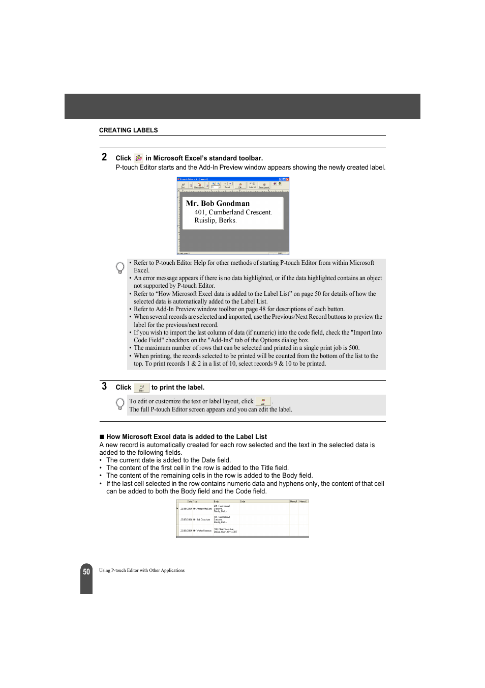 Brother QL-500A User Manual | Page 54 / 70