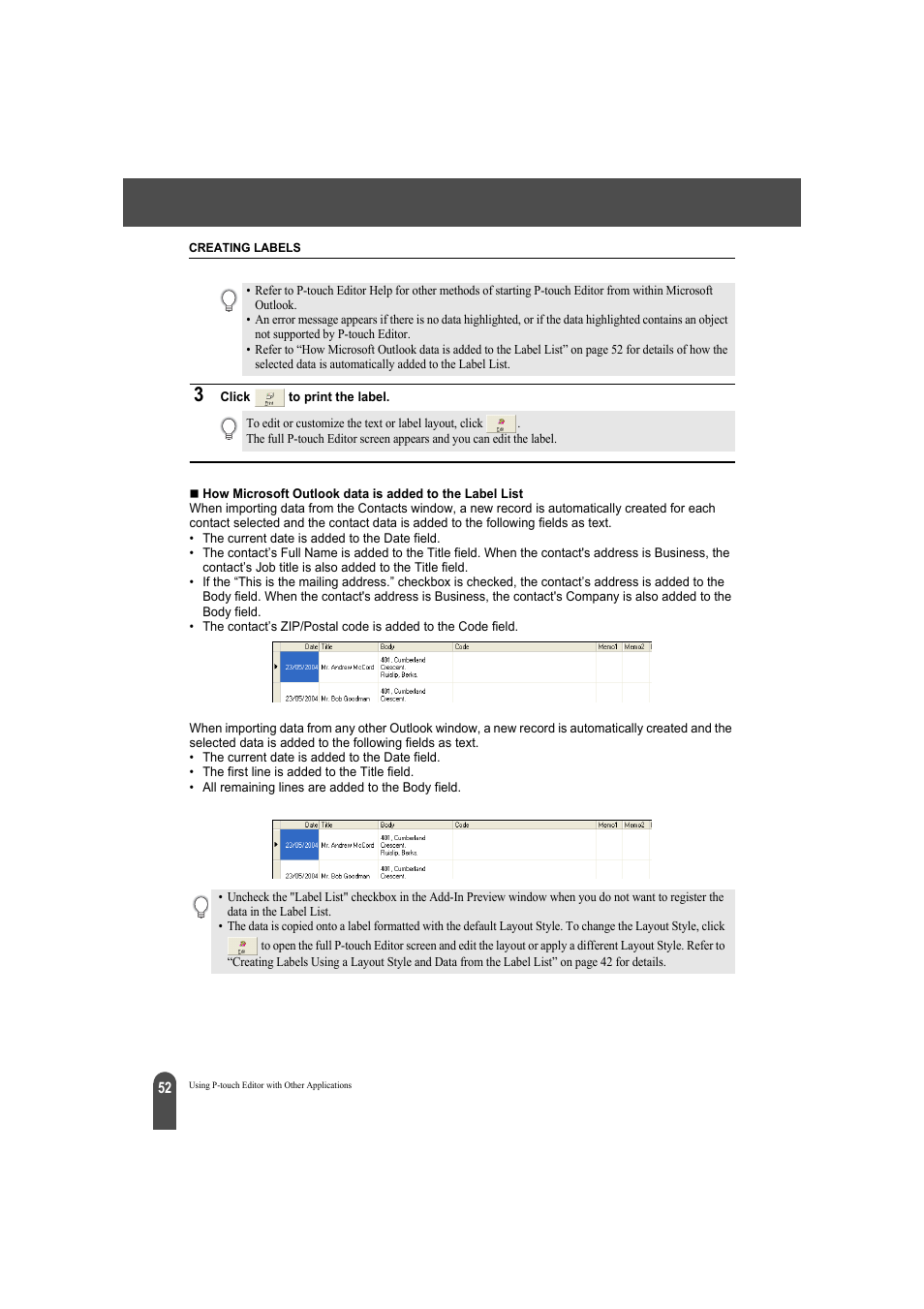 Brother QL-500A User Manual | Page 56 / 70