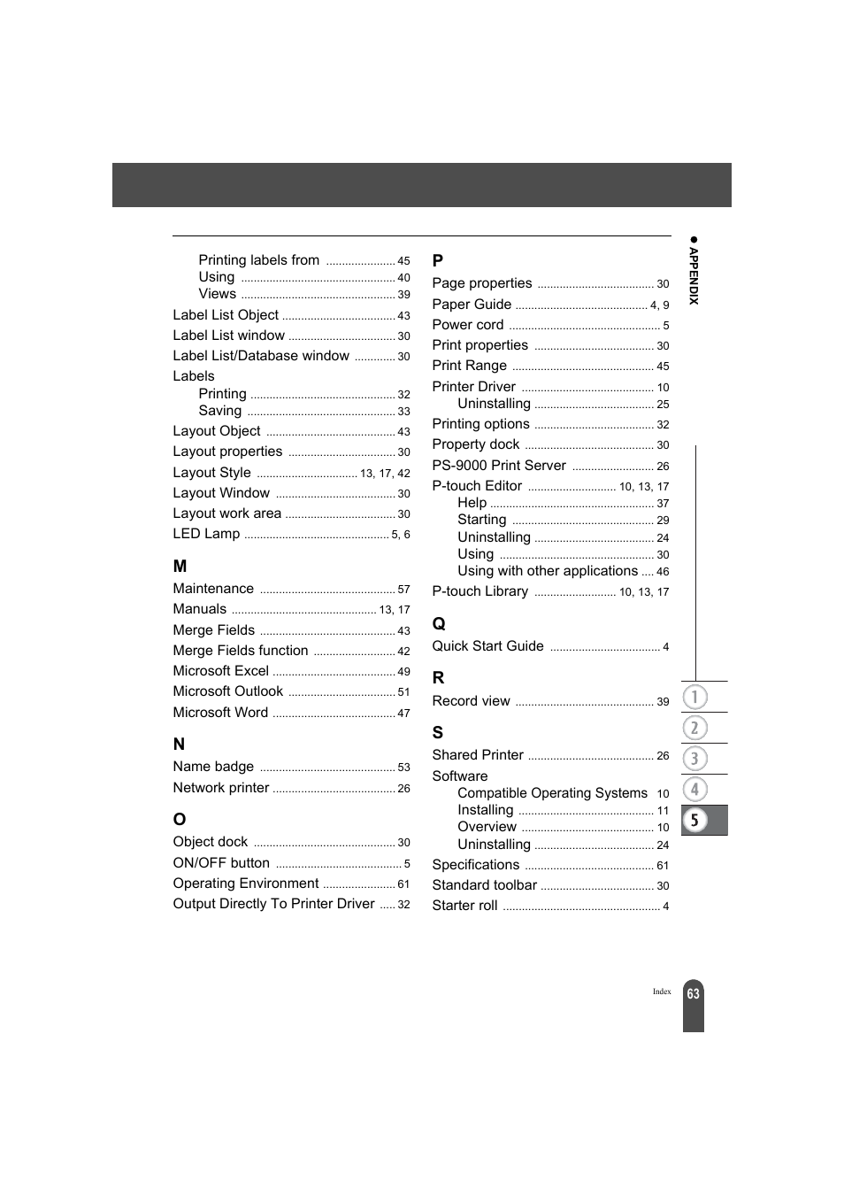 Brother QL-500A User Manual | Page 67 / 70