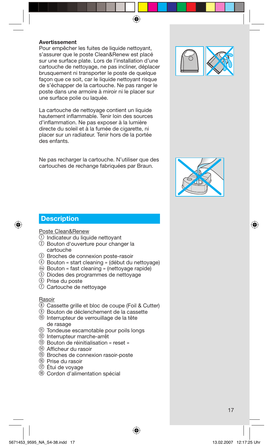 Description | Braun 9595 Pulsonic User Manual | Page 17 / 35
