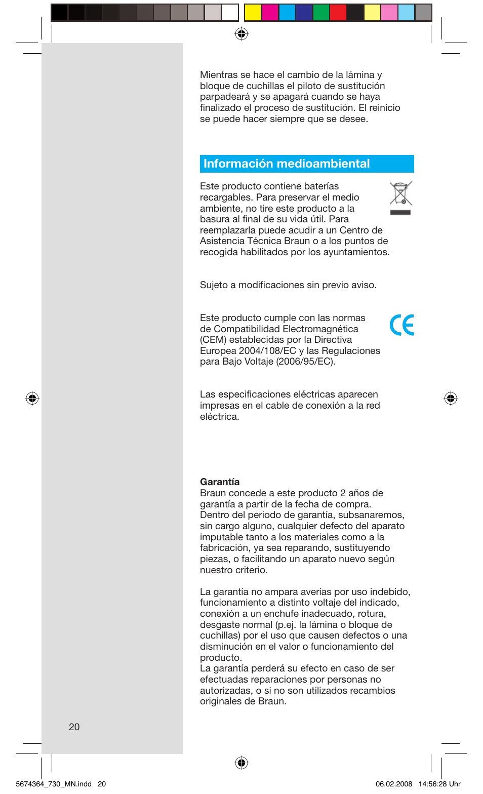 Información medioambiental | Braun 720 Series 7  FR User Manual | Page 20 / 59