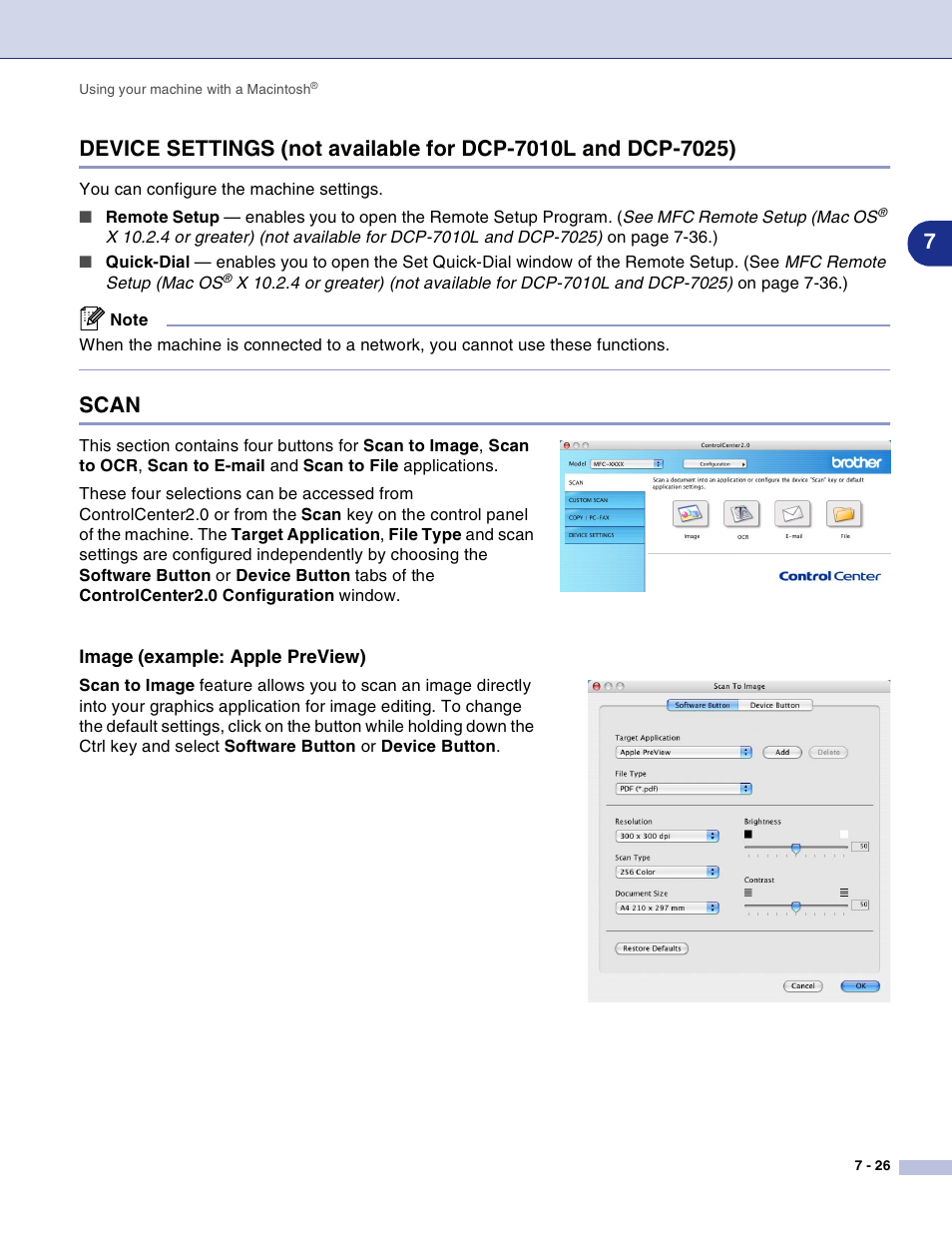 Scan, Image (example: apple preview) | Brother DCP-7010L User Manual | Page 105 / 117