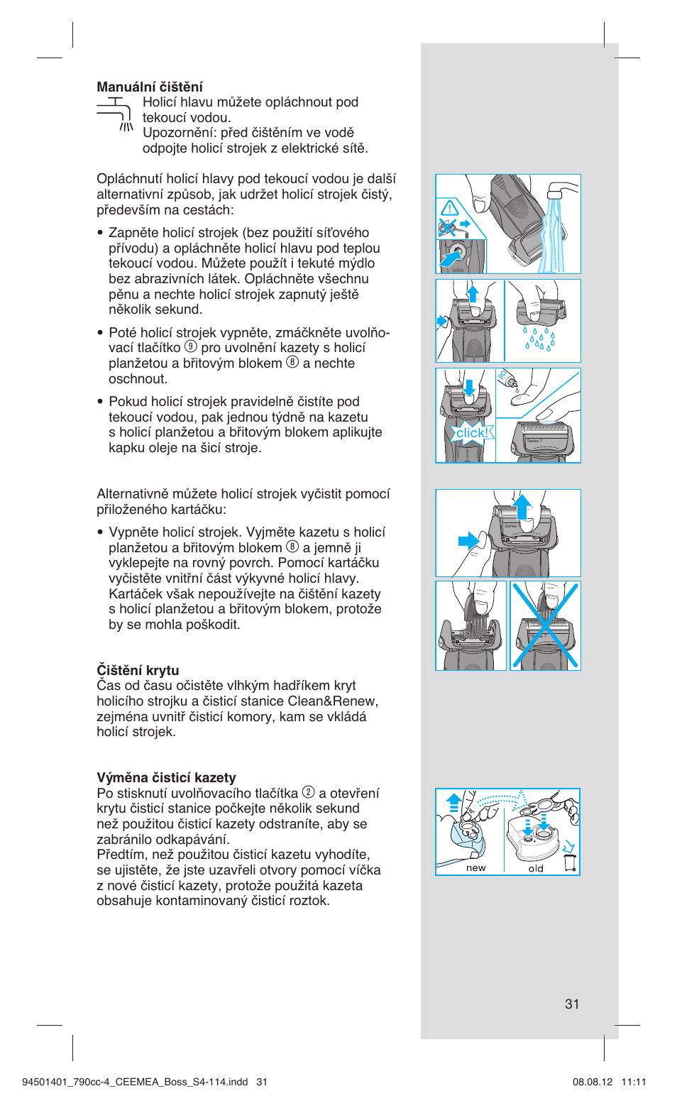 Click | Braun 790cc-4 Series 7  RU User Manual | Page 31 / 110