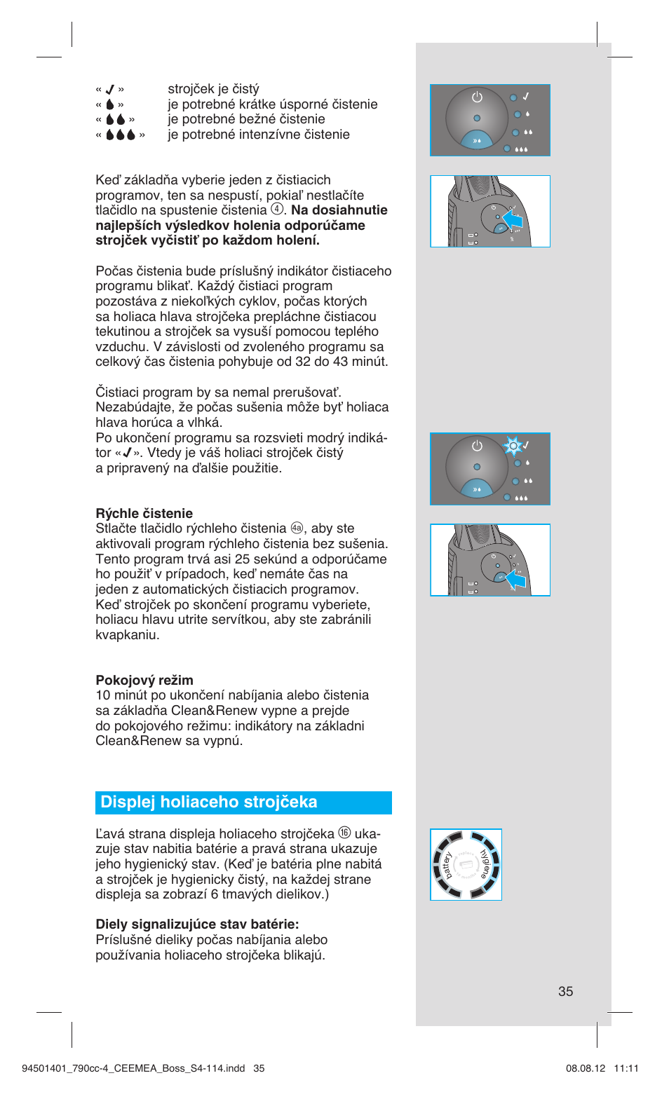 Displej holiaceho strojčeka | Braun 790cc-4 Series 7  RU User Manual | Page 35 / 110