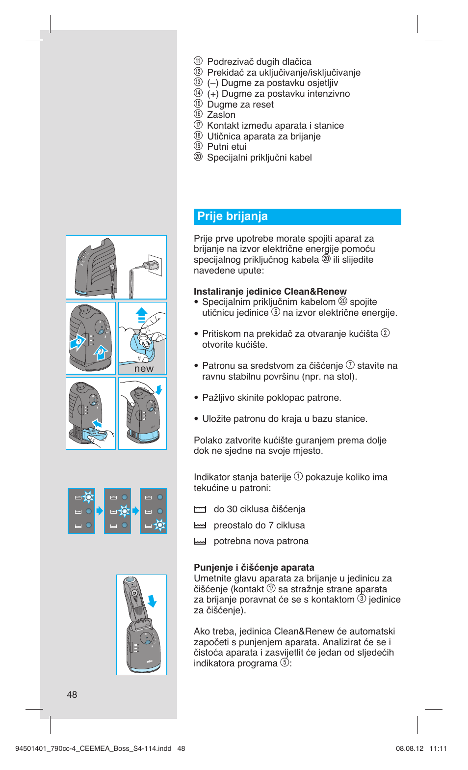 Prije brijanja | Braun 790cc-4 Series 7  RU User Manual | Page 48 / 110