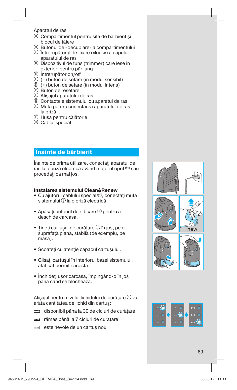 Înainte de bărbierit | Braun 790cc-4 Series 7  RU User Manual | Page 69 / 110