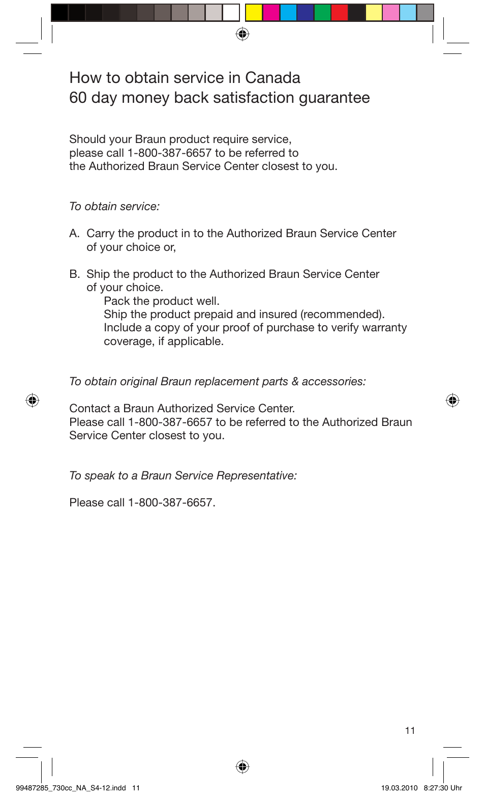 Braun 730s-4 Series 7 User Manual | Page 11 / 34