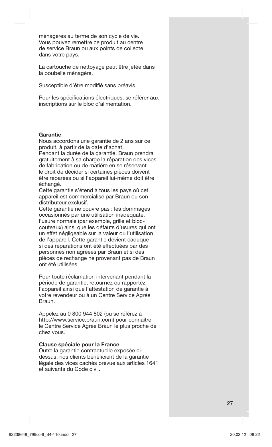 Braun 799cc-6 Wet & Dry, Series 7 User Manual | Page 27 / 107
