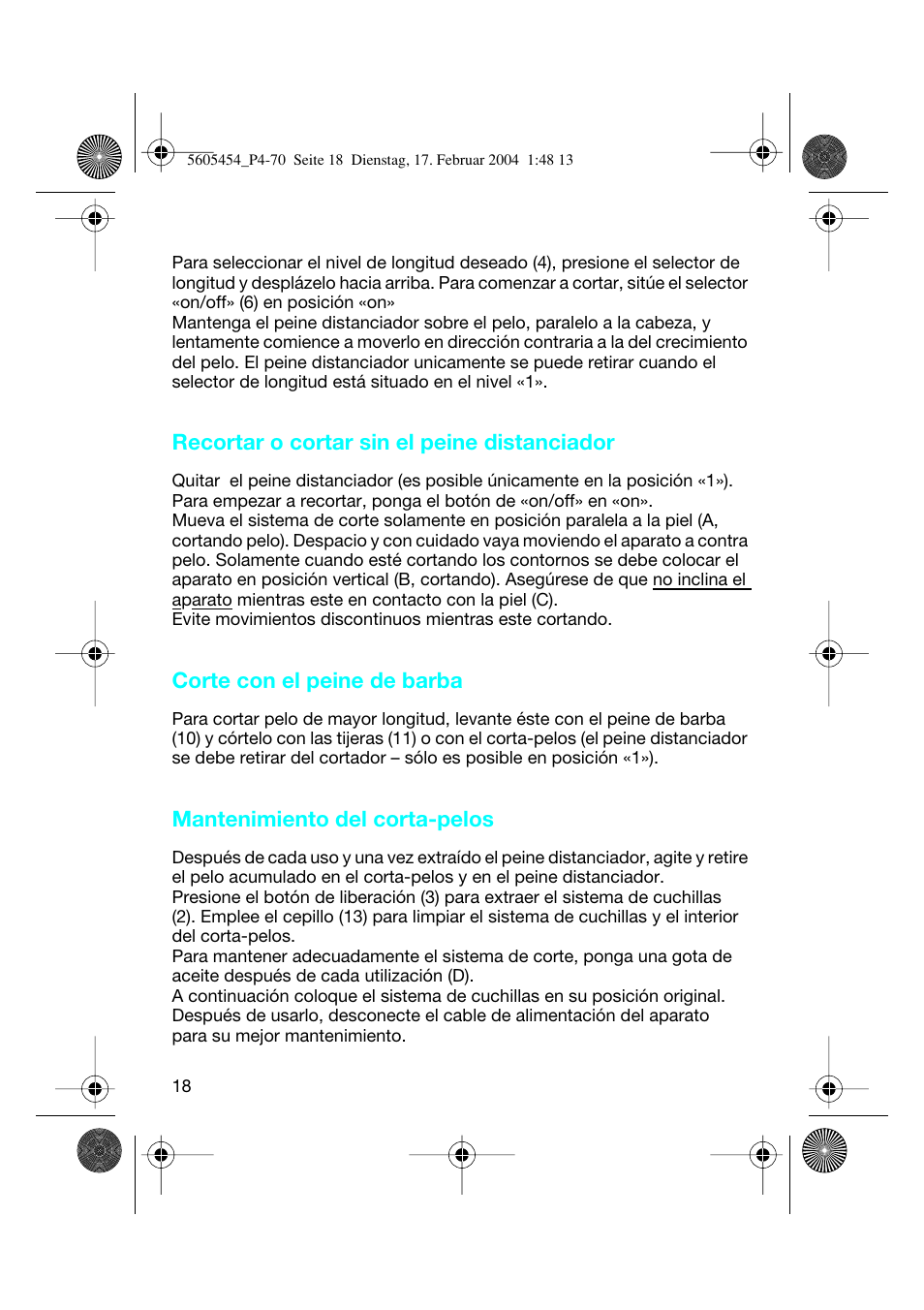 Braun HC50 Hair Perfect User Manual | Page 18 / 70