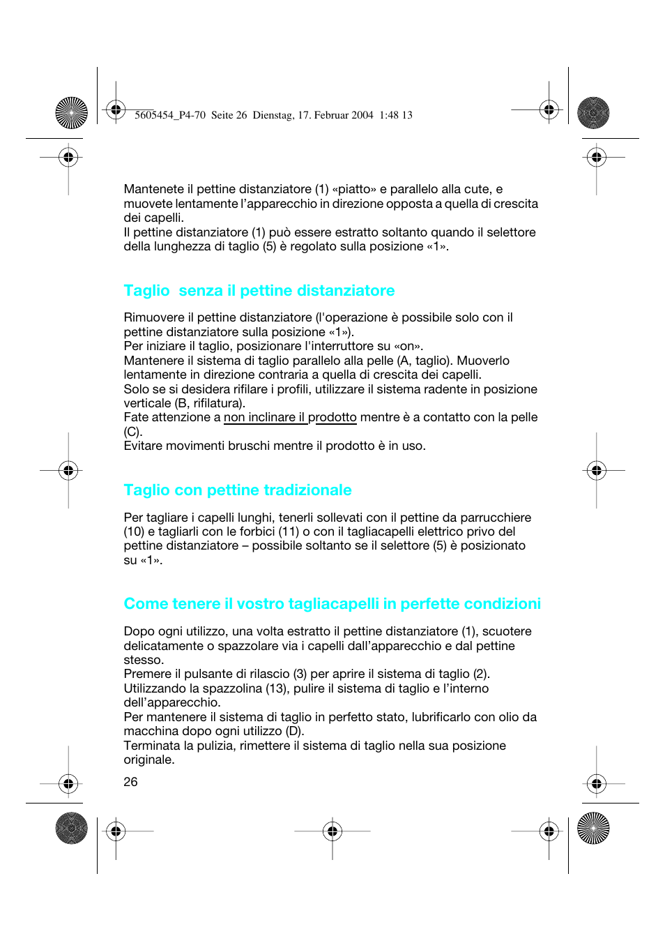 Braun HC50 Hair Perfect User Manual | Page 26 / 70