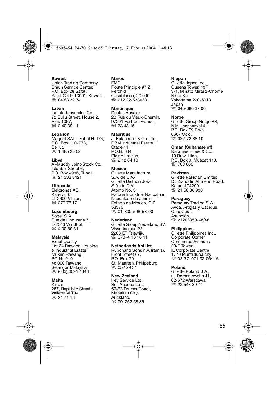 Braun HC50 Hair Perfect User Manual | Page 65 / 70