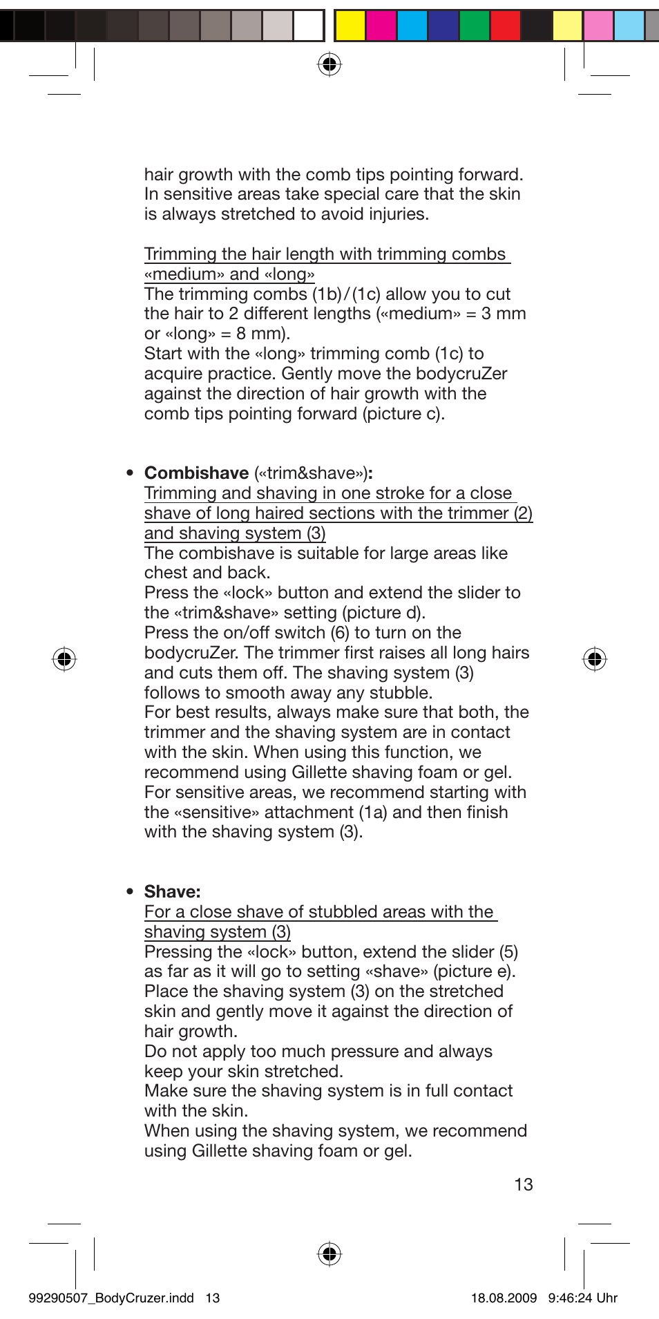Braun B35 BodyCruzer User Manual | Page 12 / 70