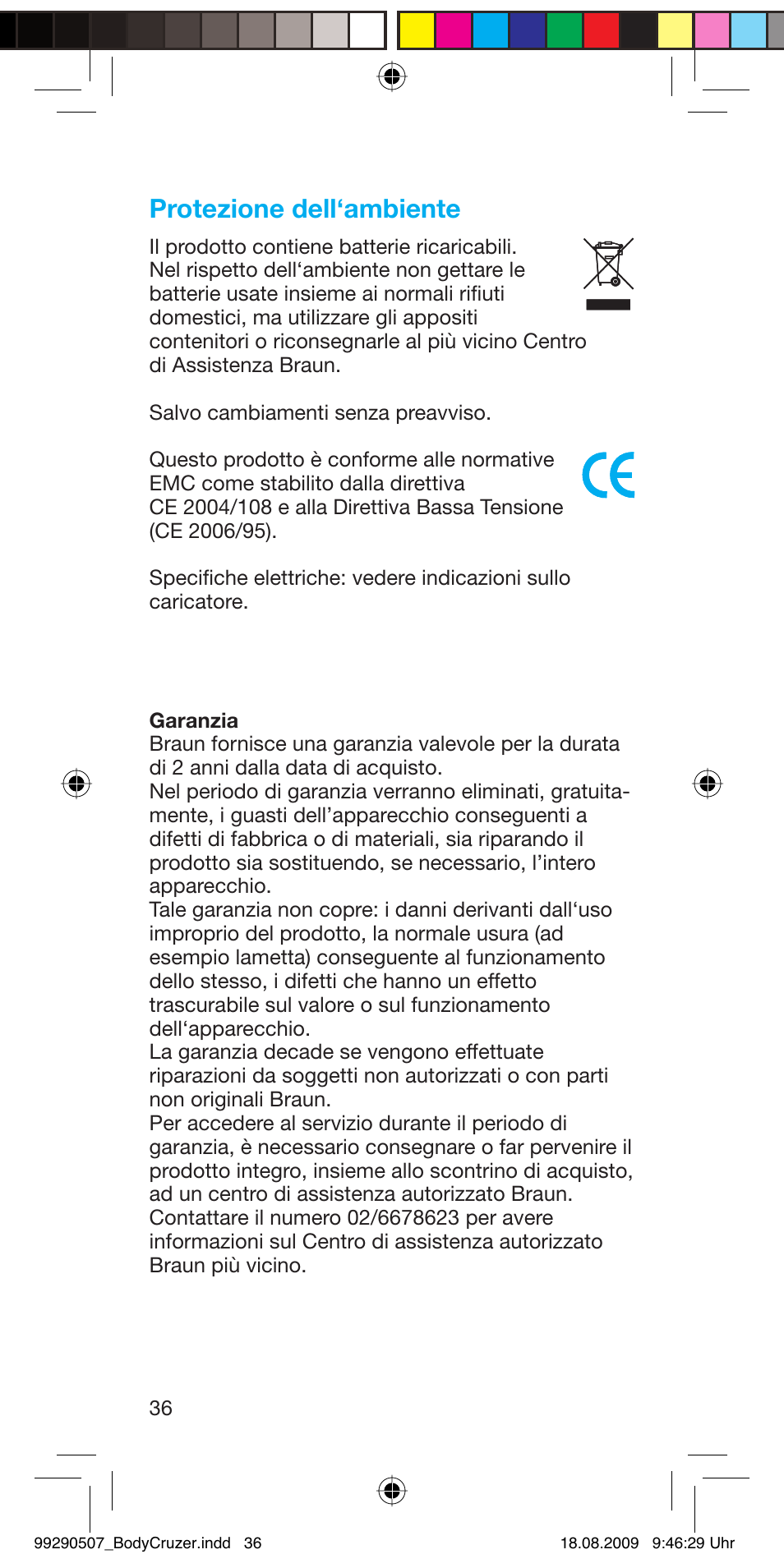 Protezione dell‘ambiente | Braun B35 BodyCruzer User Manual | Page 35 / 70