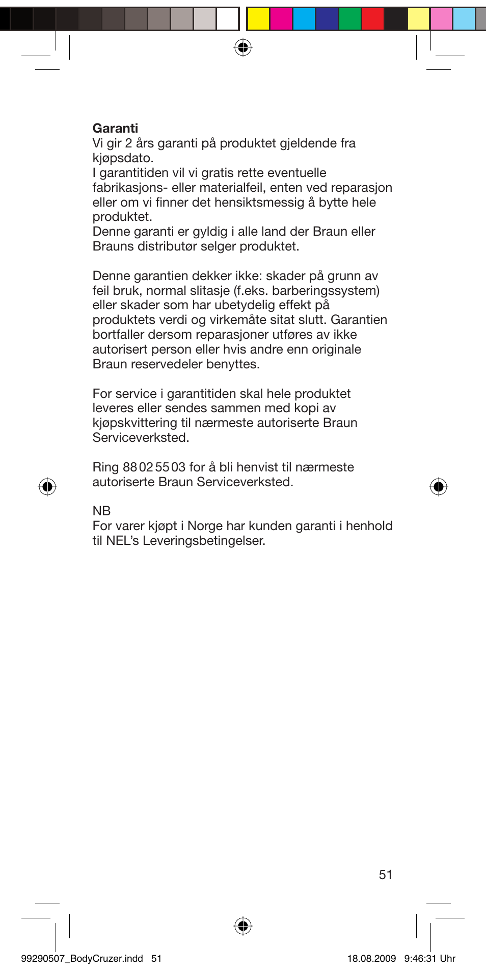 Braun B35 BodyCruzer User Manual | Page 50 / 70