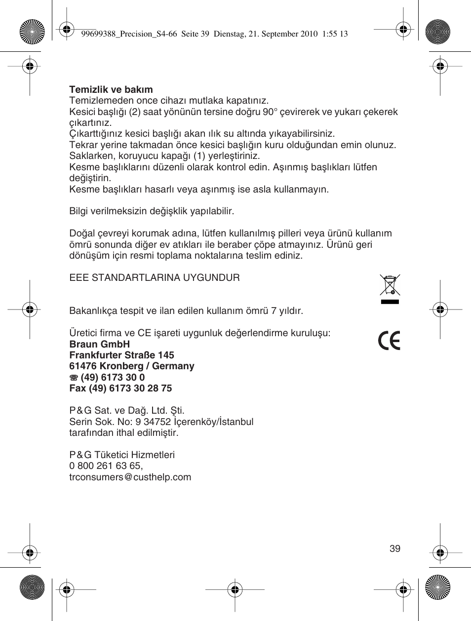 Braun CruZer6 Precision User Manual | Page 39 / 64