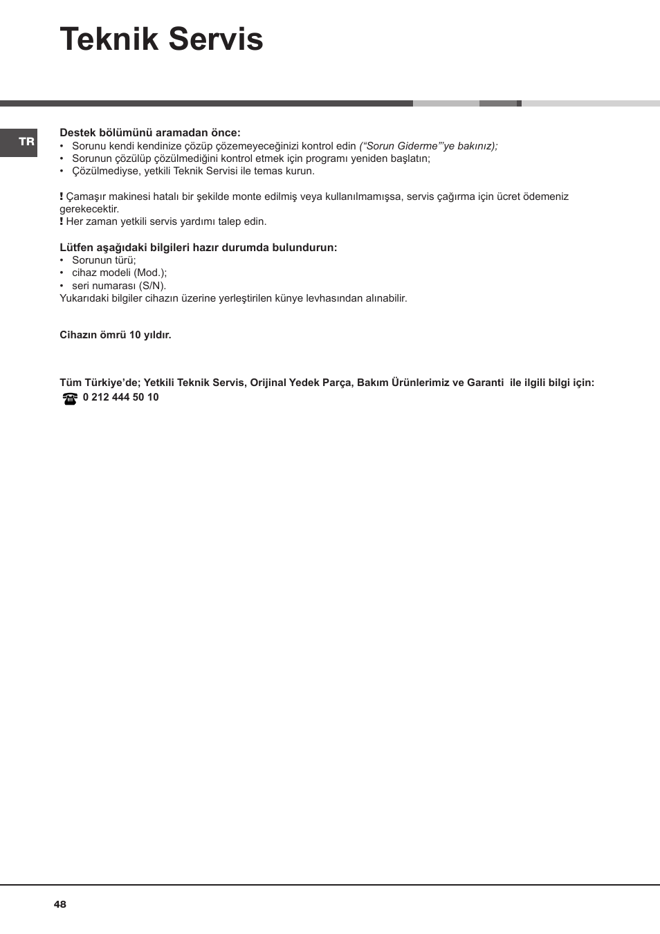 Teknik servis | Hotpoint Ariston Aqualtis AQ93F 29X User Manual | Page 48 / 60