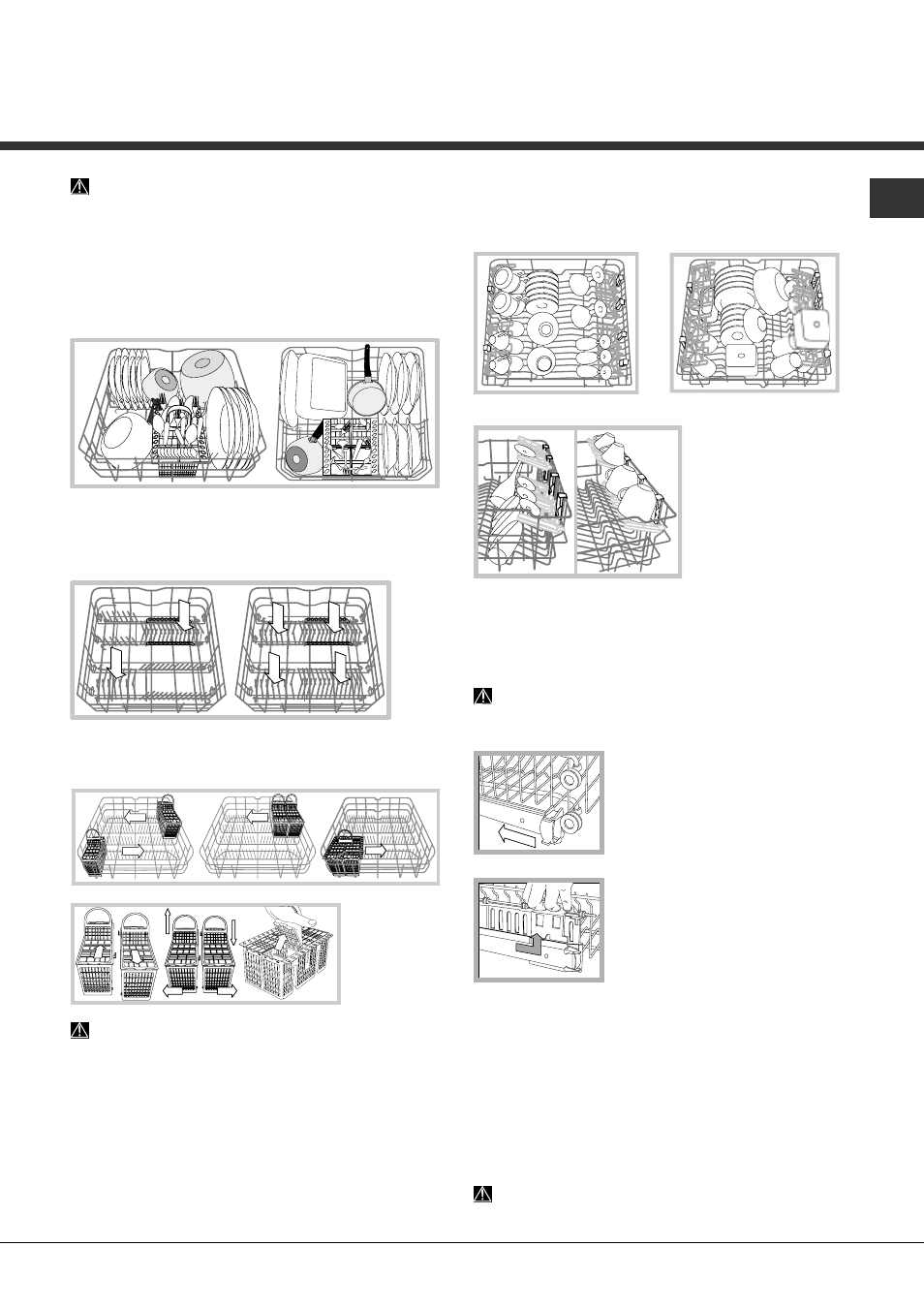 Beschickung der körbe, Unterer korb und besteckkorb, Oberer korb | Hotpoint Ariston LFFA+ 8M14 User Manual | Page 29 / 84