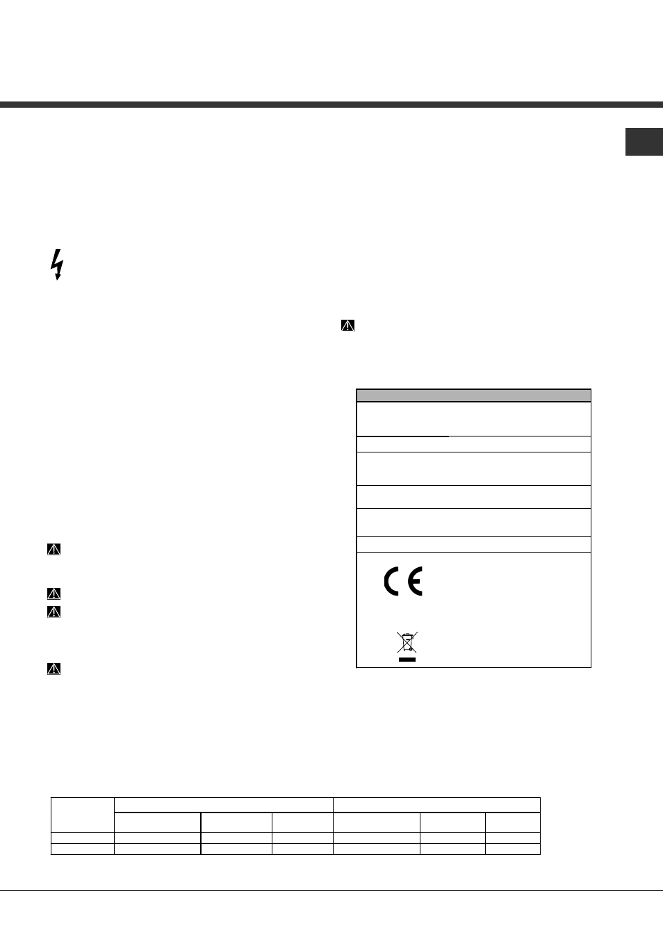 Avvertenze per il primo lavaggio | Hotpoint Ariston LFTA+ H2141 HX User Manual | Page 3 / 84