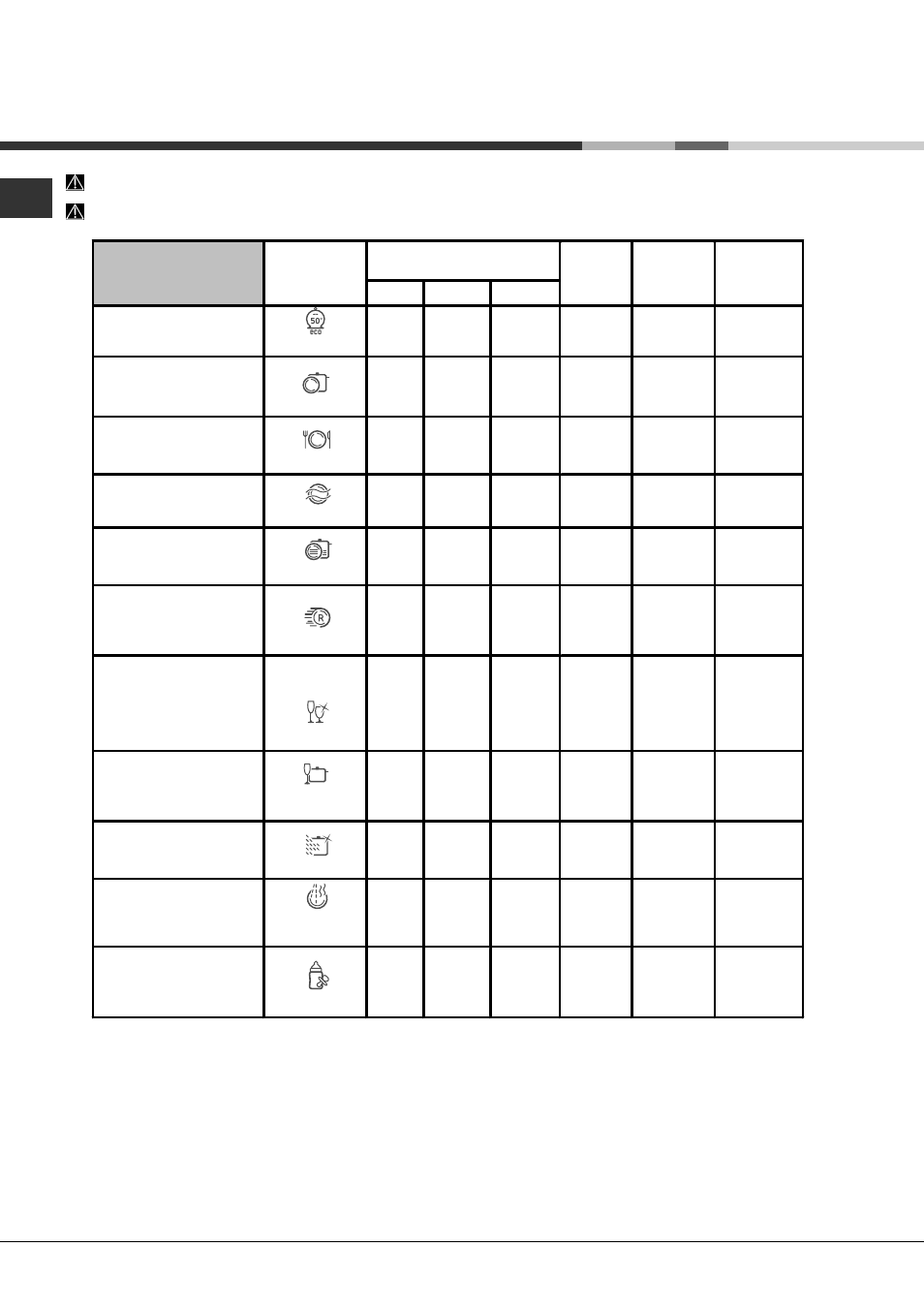 Programas | Hotpoint Ariston LFTA+ H2141 HX User Manual | Page 68 / 84