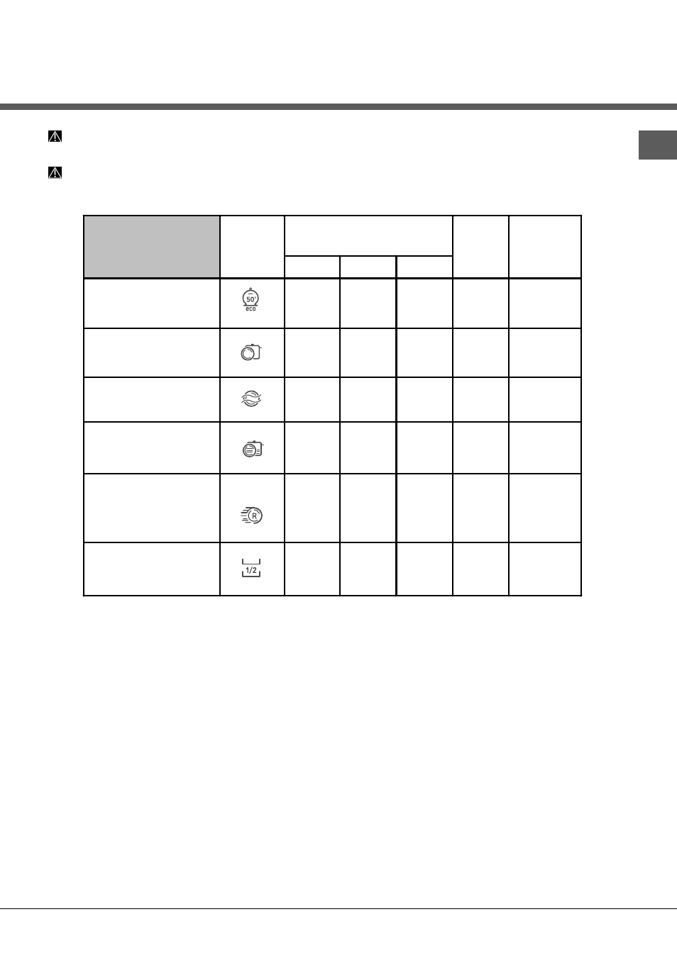 Programas | Hotpoint Ariston LFTA+ 2164 A-HA.R User Manual | Page 67 / 84